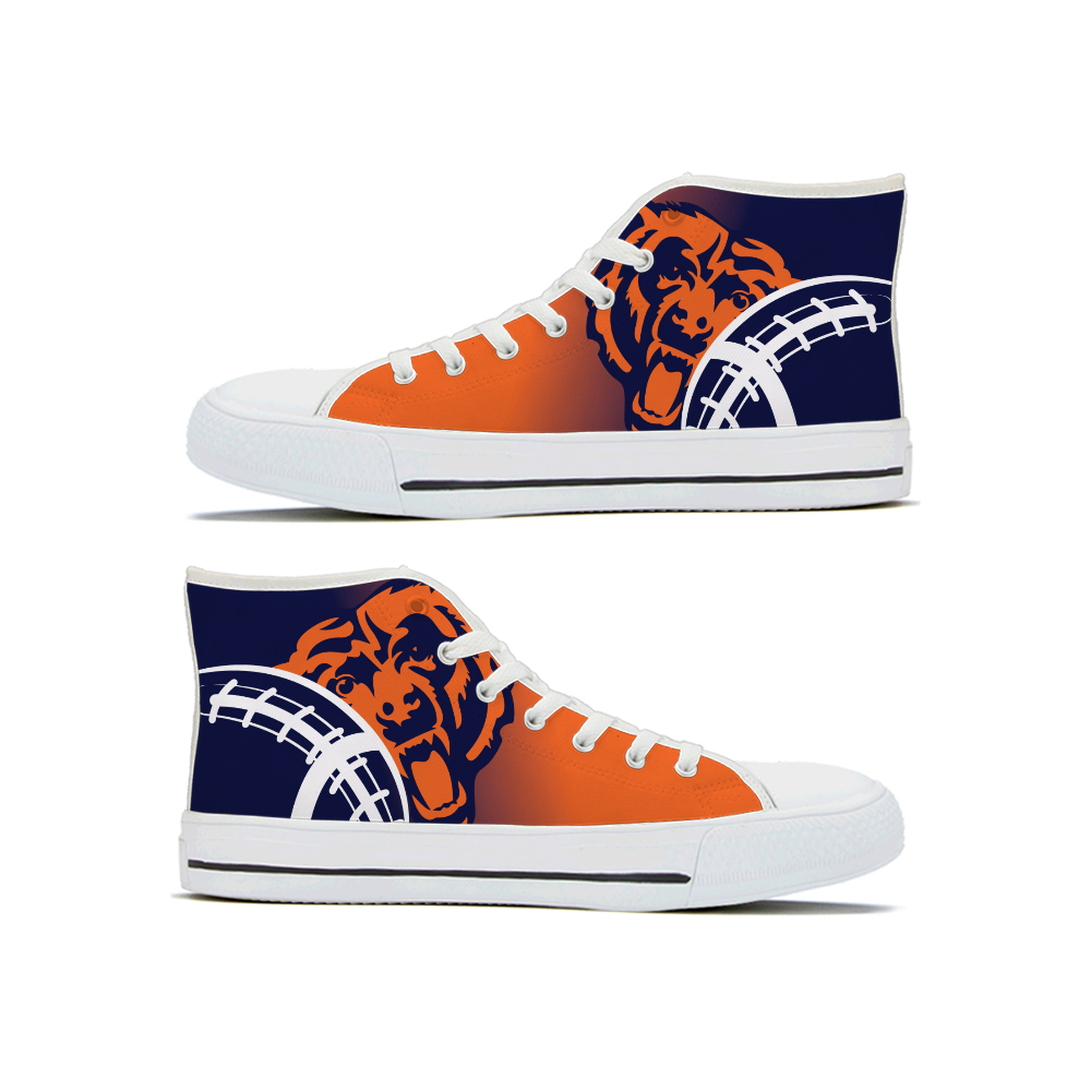 Men's Chicago Bears High Top Canvas Sneakers 001 Men's Chicago Bears High Top Canvas Sneakers 001